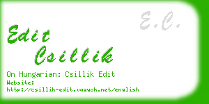 edit csillik business card